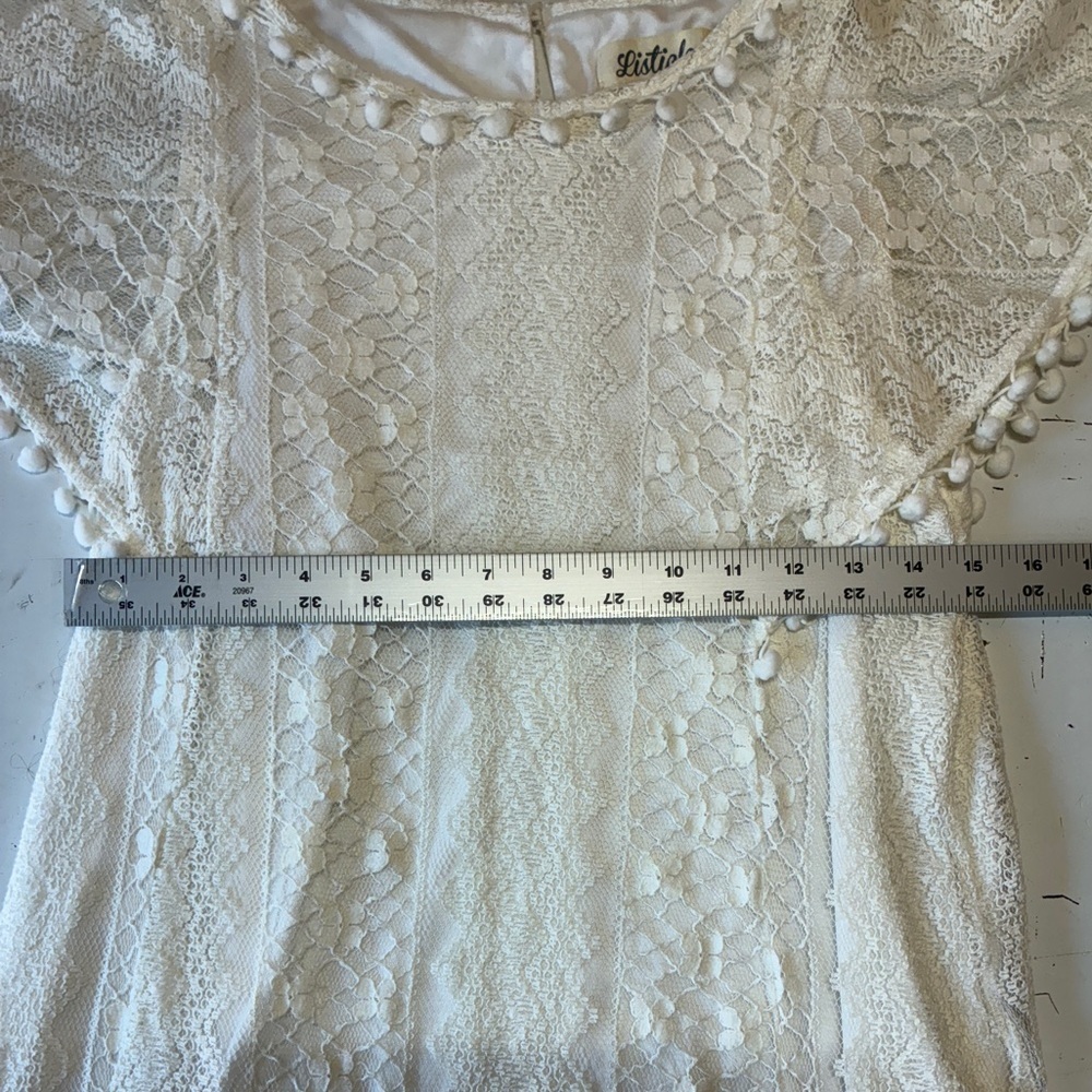 Listicle Victorian Lace Dress, Pink Ombré, Size Medium, Slip Lined, Short Sleeve - Picture 6 of 12
